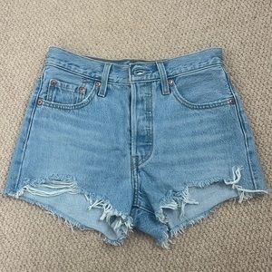 LEVI 501s Light Wash Shorts